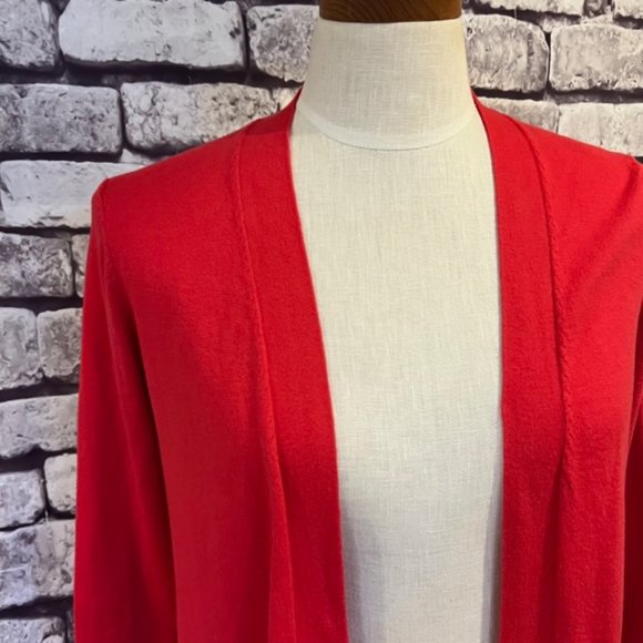 J. Jill Red Long Sleeve No Close Cardigan Sweater Size XS - Picture 2 of 9